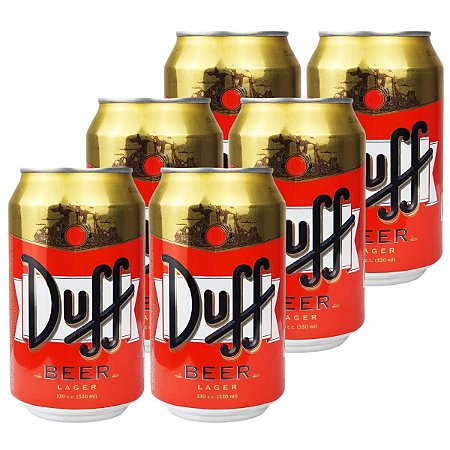 Kit Cerveja Duff Beer Lager Lata 330ml 6 Unidades