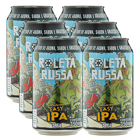 Kit 6 Cervejas Roleta Russa Easy Ipa Lata 350ml