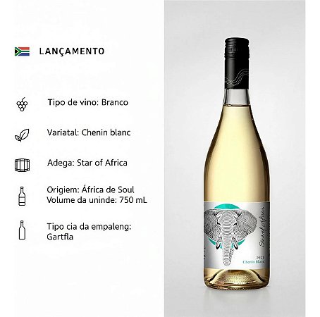 Vinho Branco Star of Africa Chenin Blanc Seco 750ml