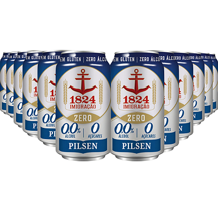 Kit 12 Cervejas Imigracao 0,0% Álcool Pilsen Lata 350ml