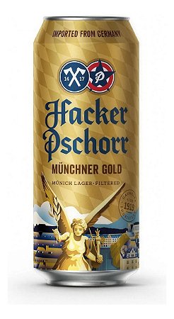 Cerveja Alemã Hacker Pschorr Munchner Gold Lata 500ml