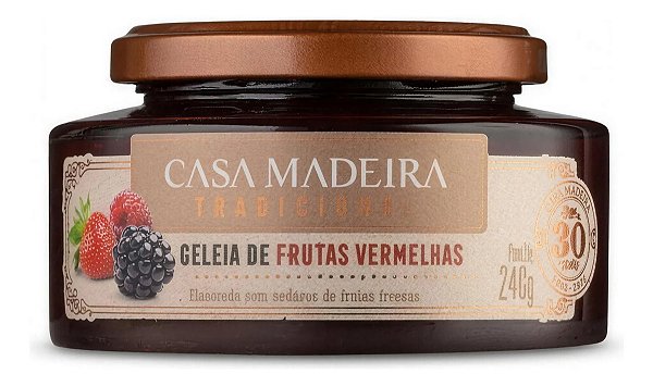 Geleia Frutas Vermelhas c/ Pedaços Casa Madeira 240g