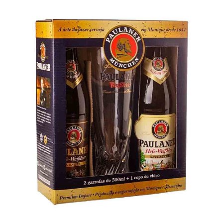 Kit Cerveja Alemã Paulaner 2 Garrafas 500 ml + 1 Copo Vidro