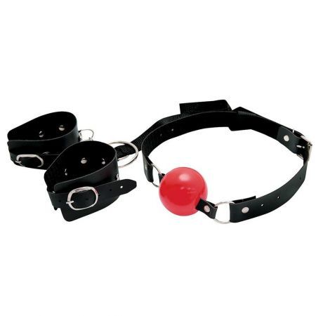 Bracelete com Mordaça Bola Vermelha