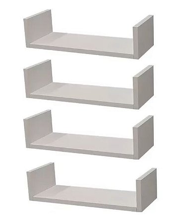 4 Mini Prateleiras modelo U 30cm Para Decoração