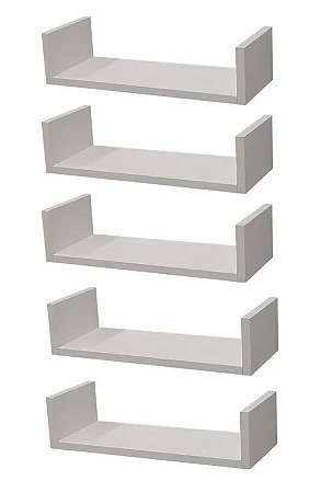 5 Mini Prateleiras modelo U 30cm Para Decoração