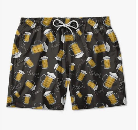Bermuda masculina com estampa de cerveja Clearance
