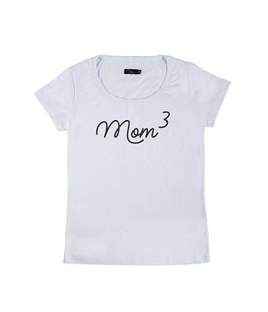 Camiseta Baby Look Feminina Mãe de 3 Funny T-Shirts