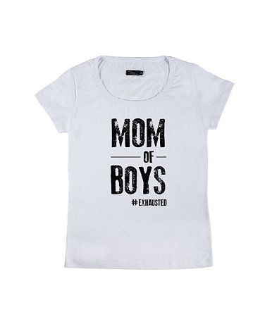 Camiseta Baby Look Feminina Mom of Boys Funny T-Shirts