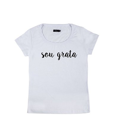 Camiseta Baby Look Feminina Sou Grata Funny T-Shirts