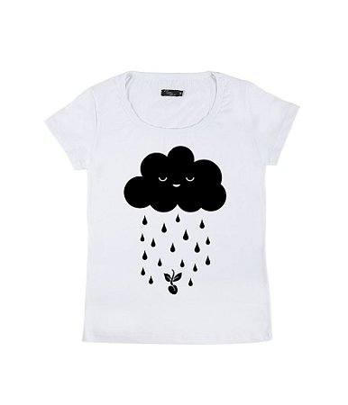 Camiseta Baby Look Feminina Chuva de Amor Funny T-Shirts