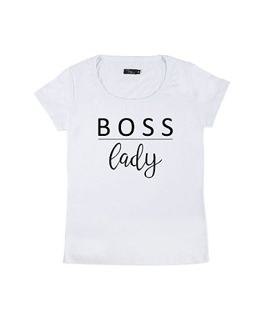 Camiseta Baby Look Feminina Boss Lady Funny T-Shirts