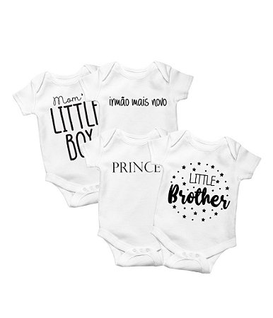 Kit Promocional 4 Bodies Little Prince em Suedine 100% Algodão Fio Egípcio Funny T-Shirts