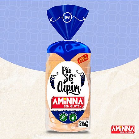 Pão Fatiado de Aipim Sem Glúten Aminna, 450g - ID: 233