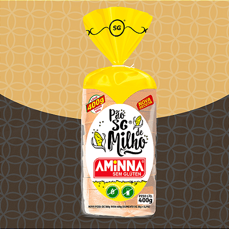 Pão Fatiado de Milho Sem Glúten Aminna, 400g - ID: 153