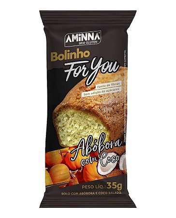 Bolinho For You Sem Glúten Abóbora com Coco Aminna, 35g - ID: 208