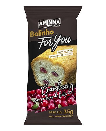 Bolinho For You Sem Glúten Cranberry Aminna, 35g - ID: 209