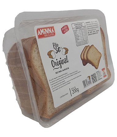 Pão Sem Glúten Tipo Caseiro em Fatias Aminna, Original, 200g - ID: 219
