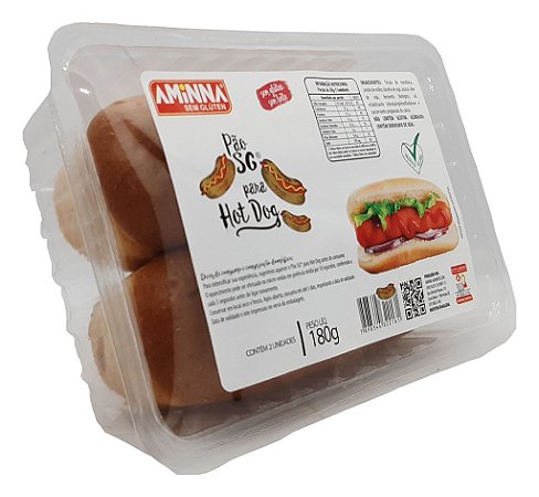 Pão tipo Hot Dog Aminna (c/ 2 unidades), 180g - ID: 216