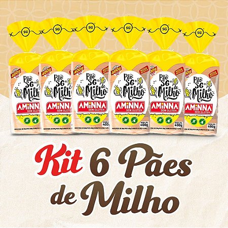 Kit com 6 Pães Aminna sem Glúten Milho, 400g - ID: 153