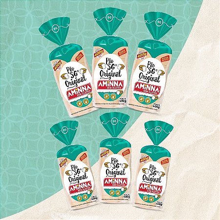 Kit com 6 Pães Aminna sem Glúten Original, 400g - ID: 184