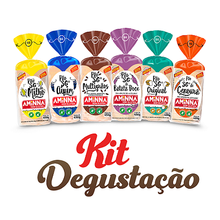 Kit Degustação com 6 Pães Aminna sem Glúten