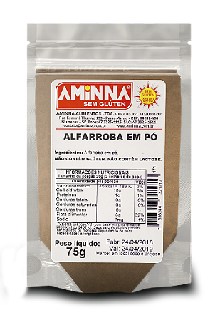 BW Alfarroba em Pó sem Glúten Aminna, 75g - ID: 171