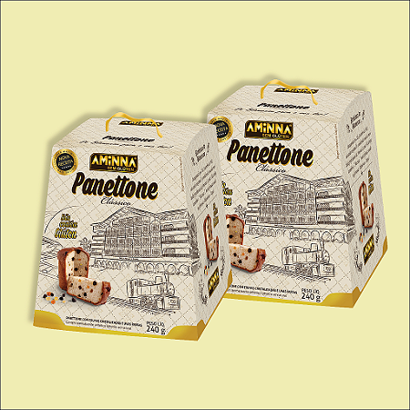 COMBO 2 Panettones Aminna - 2 unds. Clássico, Sem Glúten