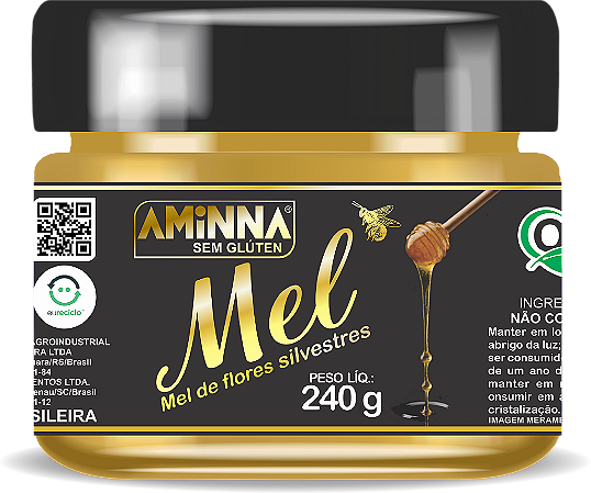 Mel Orgânico de Flores Silvestres Sem Glúten Aminna SG - 240 g - ID: 242