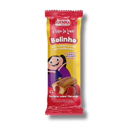 Bolinho de Baunilha com Recheio de Morango Sem Glúten Aminna SG - 40 g - ID: 244
