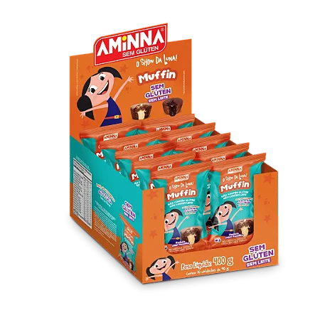 O Show da Luna - Kit 10 unidades - Muffin de Chocolate Sem Glúten com Baunilha Aminna - 40 g - ID: 246