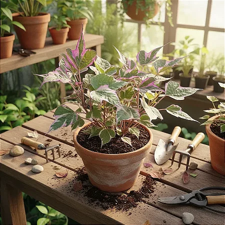 Ipoméia Variegata Rosa