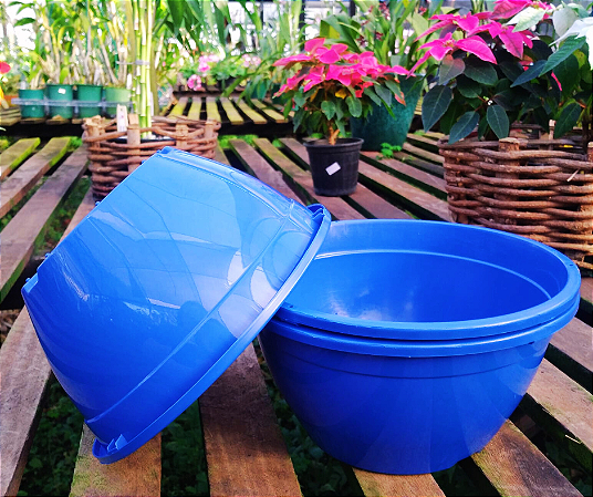 Vaso Azul Tipo Cuia (3 un)