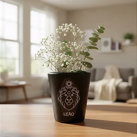 Vaso Cerâmica Signo Leão 7 cm