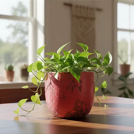 Cachepo de Cerâmica Rose com Textura