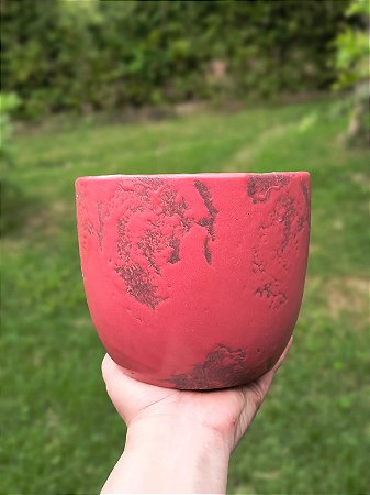 Cachepo de Cerâmica Rose com Textura