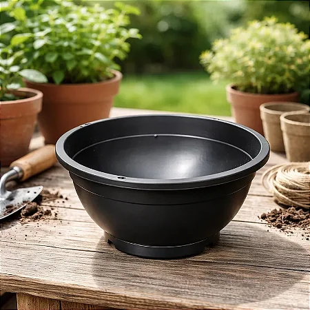 Vaso Preto Tipo Cuia Pote 17