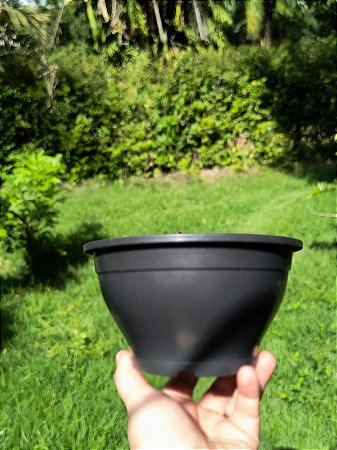 Vaso Preto Tipo Cuia Pote 17