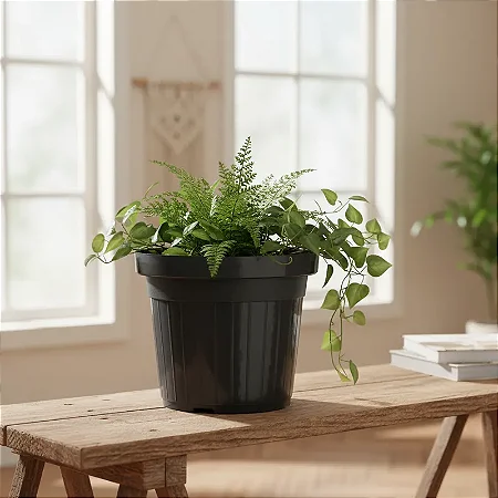 Vaso Preto Redondo Pote 25