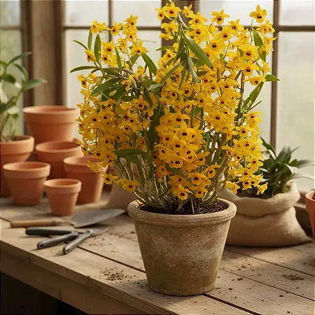 Orquídea Dendrobium Fimbriatum var. Oculatum