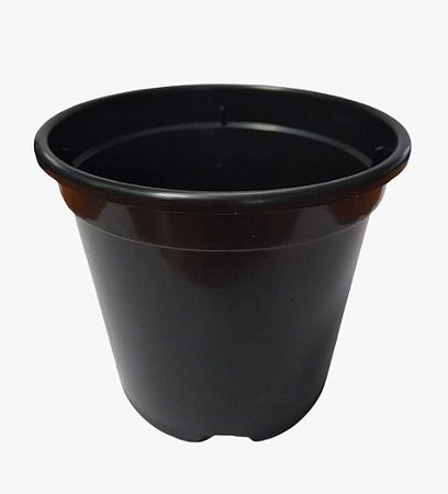 Kit 5 Vasos Redondos Padrão Preto (Perfil Baixo) - 10 cm