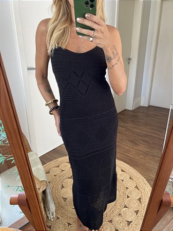 Vestido Rendado Preto