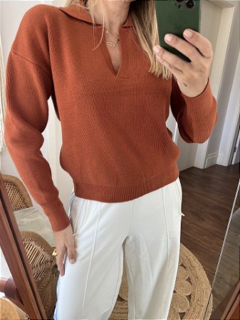 Tricot Polo Canela