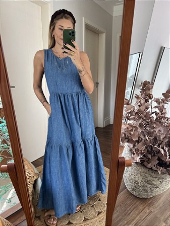 Vestido Pompéia Jeans Claro