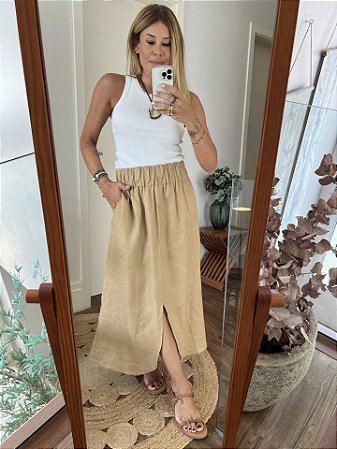 Saia Linen Cáqui