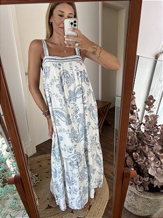 Vestido Paisley Azul