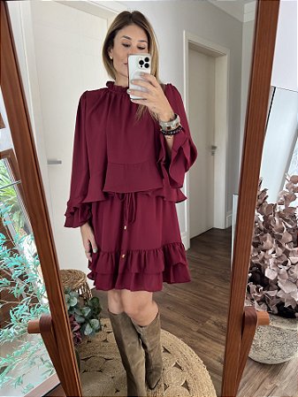 Vestido Daisy Vinho
