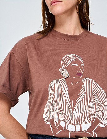 T-shirt Madame Marrom