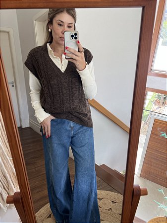 Colete Tricot Áustria Marrom