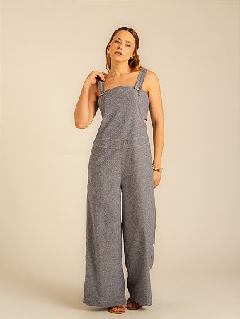 Macacão Salopete Sensatez Marinho Mescla